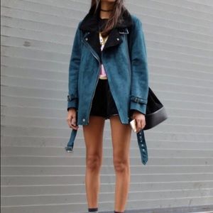 FAUX SHEARLING MOTO JACKET